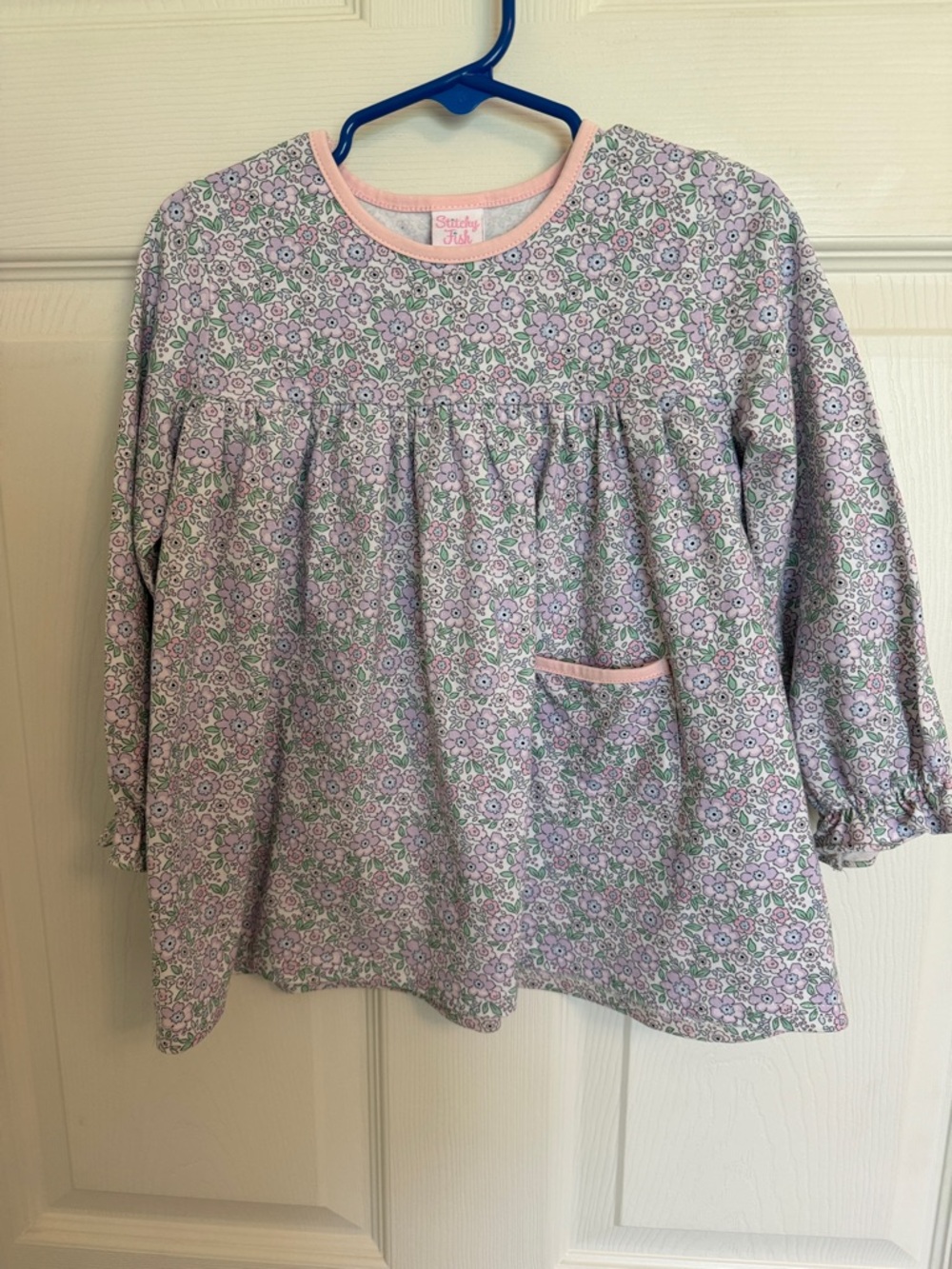 Stitchy Fish Lavender and Pink Floral Long-Sleeve Top